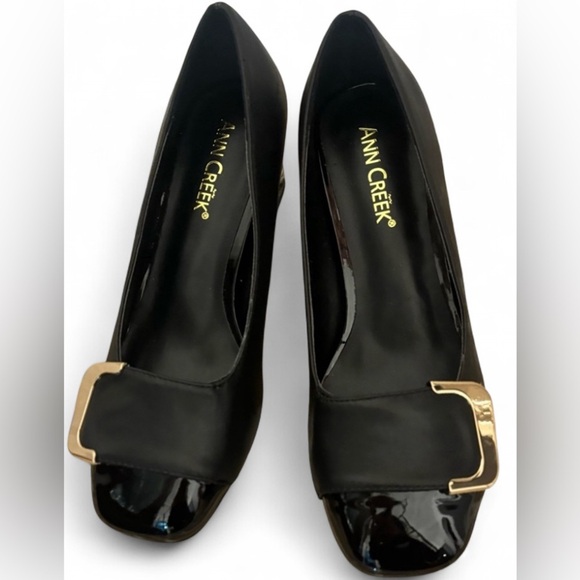 ANN CREEK Women's Pumps 'Angela' Shoes Low Heel Two Tone Womens Pumps Square Toe - Picture 4 of 4